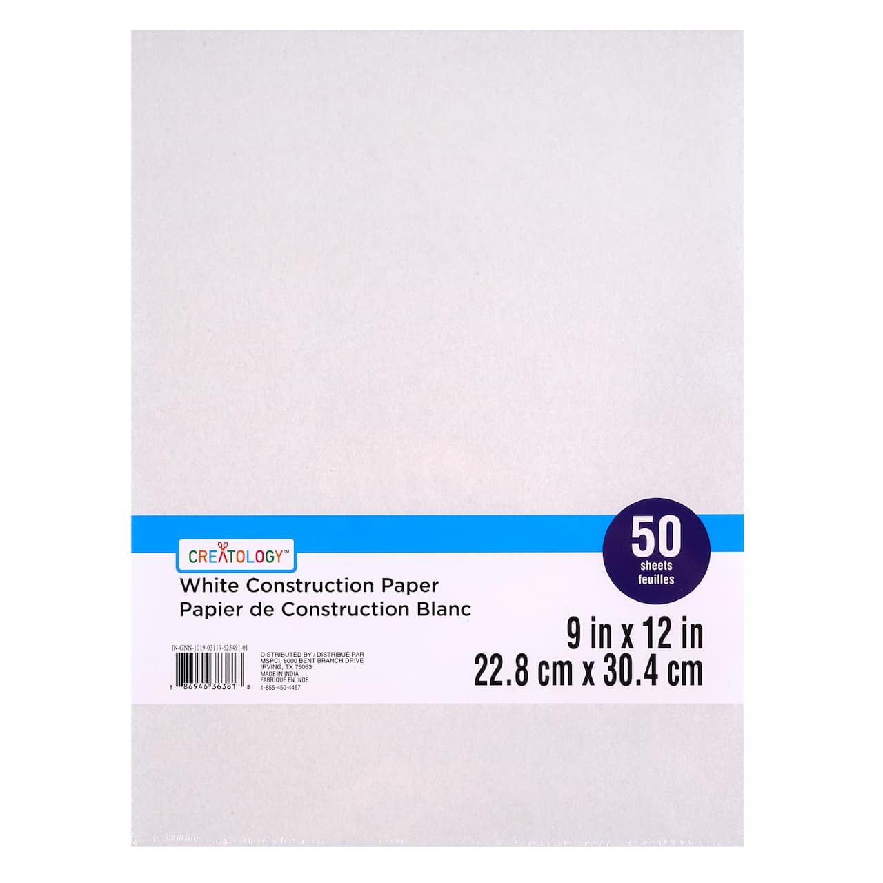 12 Packs: 50 ct. (600 total) 9" x 12" Construction Paper by Creatology™